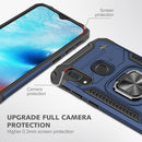 For Samsung Galaxy A20e Magnetic Armor Shockproof TPU + PC Case with Metal Ring Holder(Blue)
