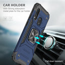 For Samsung Galaxy A20e Magnetic Armor Shockproof TPU + PC Case with Metal Ring Holder(Blue)