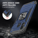 For Samsung Galaxy A20e Magnetic Armor Shockproof TPU + PC Case with Metal Ring Holder(Blue)