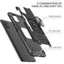For Samsung Galaxy A51 Magnetic Armor Shockproof TPU + PC Case with Metal Ring Holder(Black)