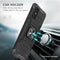 For Samsung Galaxy A51 Magnetic Armor Shockproof TPU + PC Case with Metal Ring Holder(Black)