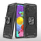 For Samsung Galaxy A51 Magnetic Armor Shockproof TPU + PC Case with Metal Ring Holder(Black)