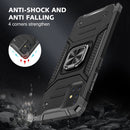 For Samsung Galaxy A51 Magnetic Armor Shockproof TPU + PC Case with Metal Ring Holder(Black)