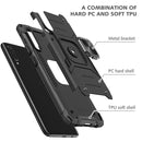 For Samsung Galaxy A70 Magnetic Armor Shockproof TPU + PC Case with Metal Ring Holder(Black)