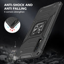 For Samsung Galaxy A70 Magnetic Armor Shockproof TPU + PC Case with Metal Ring Holder(Black)