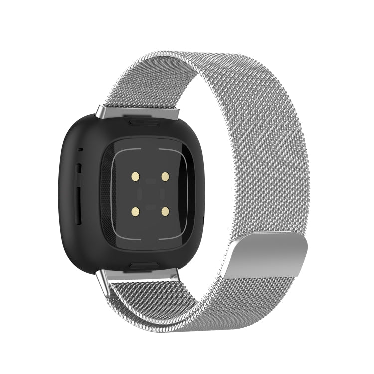 For Fitbit Versa 3 / Fitbit Magnetic Milano Watch Band, Size:Large Size(Silver)