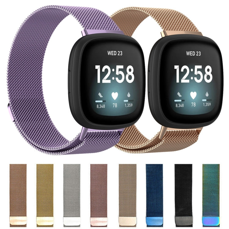 For Fitbit Versa 3 / Fitbit Magnetic Milano Watch Band, Size:Small Code(Light Purple)