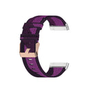 For Fitbit Versa 3 / Fitbit Sense Nylon Canvas Strip Texture Watch Band, Size: Free Size(Purple)