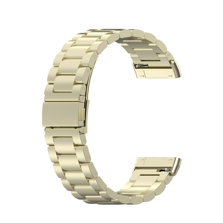 For Fitbit Versa 3 / Fitbit Sense 3-Beads Stainless Steel Watch Band with Disassembly Tools(Official Gold)