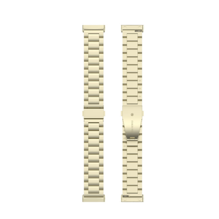 For Fitbit Versa 3 / Fitbit Sense 3-Beads Stainless Steel Watch Band with Disassembly Tools(Official Gold)