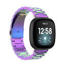 For Fitbit Versa 3 / Fitbit Sense 3-Beads Stainless Steel Watch Band with Disassembly Tools(Colorful)