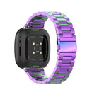 For Fitbit Versa 3 / Fitbit Sense 3-Beads Stainless Steel Watch Band with Disassembly Tools(Colorful)