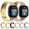 For Fitbit Versa 3 / Fitbit Sense 3-Beads Stainless Steel Watch Band with Disassembly Tools(Black)