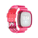 For Fitbit Versa 3 / Fitbit Sense Transparent One-piece TPU Watch Band, Size: Free Size(Rose Red)