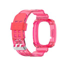 For Fitbit Versa 3 / Fitbit Sense Transparent One-piece TPU Watch Band, Size: Free Size(Rose Red)