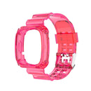 For Fitbit Versa 3 / Fitbit Sense Transparent One-piece TPU Watch Band, Size: Free Size(Rose Red)
