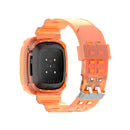 For Fitbit Versa 3 / Fitbit Sense Transparent One-piece TPU Watch Band, Size: Free Size(Orange)