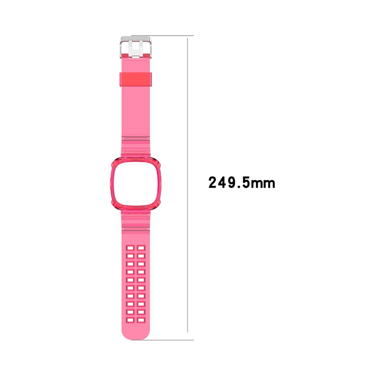 For Fitbit Versa 3 / Fitbit Sense Transparent One-piece TPU Watch Band, Size: Free Size(Orange)