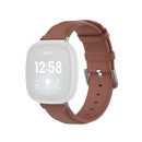 For Fitbit Versa 3 / Fitbit Sense Round Tail Leather Watch Band, Size: Free Size(Brown)
