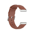 For Fitbit Versa 3 / Fitbit Sense Round Tail Leather Watch Band, Size: Free Size(Brown)