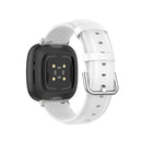 For Fitbit Versa 3 / Fitbit Sense Round Tail Leather Watch Band, Size: Free Size(White)