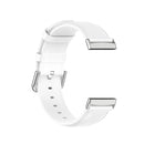 For Fitbit Versa 3 / Fitbit Sense Round Tail Leather Watch Band, Size: Free Size(White)