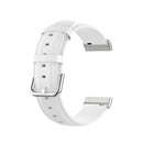 For Fitbit Versa 3 / Fitbit Sense Round Tail Leather Watch Band, Size: Free Size(White)