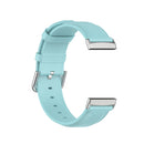 For Fitbit Versa 3 / Fitbit Sense Round Tail Leather Watch Band, Size: Free Size(Light Blue)