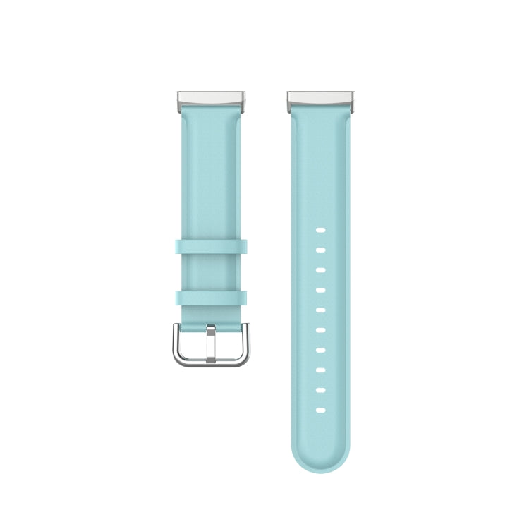 For Fitbit Versa 3 / Fitbit Sense Round Tail Leather Watch Band, Size: Free Size(Light Blue)