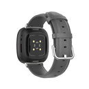 For Fitbit Versa 3 / Fitbit Sense Round Tail Leather Watch Band, Size: Free Size(Gray)