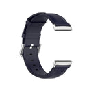 For Fitbit Versa 3 / Fitbit Sense Round Tail Leather Watch Band, Size: Free Size(Navy Blue)