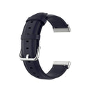 For Fitbit Versa 3 / Fitbit Sense Round Tail Leather Watch Band, Size: Free Size(Navy Blue)