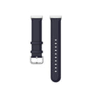 For Fitbit Versa 3 / Fitbit Sense Round Tail Leather Watch Band, Size: Free Size(Navy Blue)