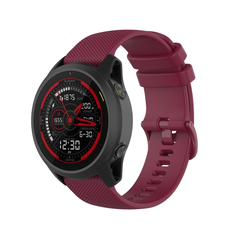 For Garmin Forerunner 745 Small Grid Quick Release Watch Band with Screwdriver, Size: Free Size 22mm(Red Wine)