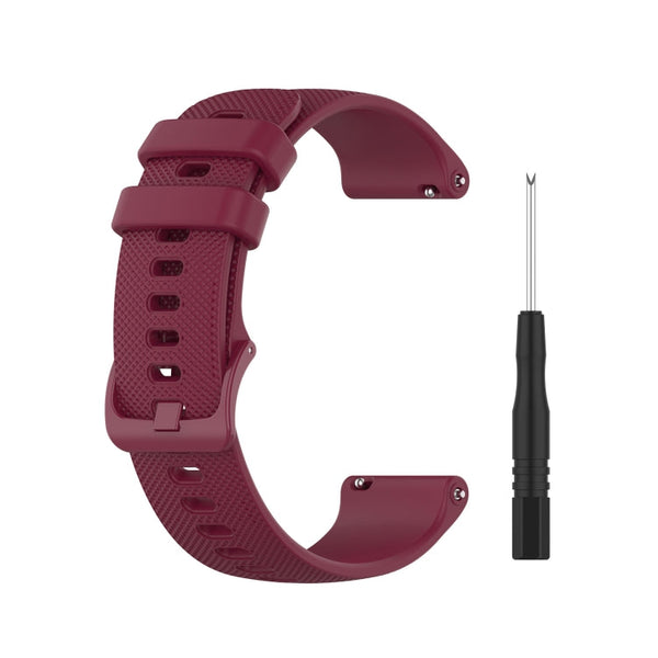 For Garmin Forerunner 745 Small Grid Quick Release Watch Band with Screwdriver, Size: Free Size 22mm(Red Wine)