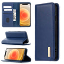 For iPhone 12 mini 2 in 1 Detachable Magnetic Horizontal Flip Genuine Leather Case with Holder & Card Slots & Wallet(Blue)