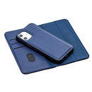 For iPhone 12 mini 2 in 1 Detachable Magnetic Horizontal Flip Genuine Leather Case with Holder & Card Slots & Wallet(Blue)