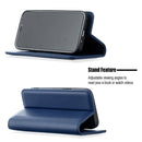 For iPhone 12 mini 2 in 1 Detachable Magnetic Horizontal Flip Genuine Leather Case with Holder & Card Slots & Wallet(Blue)