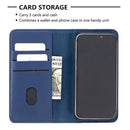 For iPhone 12 mini 2 in 1 Detachable Magnetic Horizontal Flip Genuine Leather Case with Holder & Card Slots & Wallet(Blue)