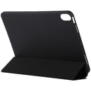 For iPad Air 2022 / 2020 10.9 Silicone 3-Folding Full Coverage Leather Case(Black)