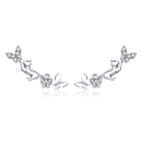 S925 Sterling Silver Cat Butterfly Women Earrings