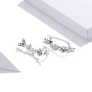 S925 Sterling Silver Cat Butterfly Women Earrings
