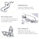S925 Sterling Silver Cat Butterfly Women Earrings