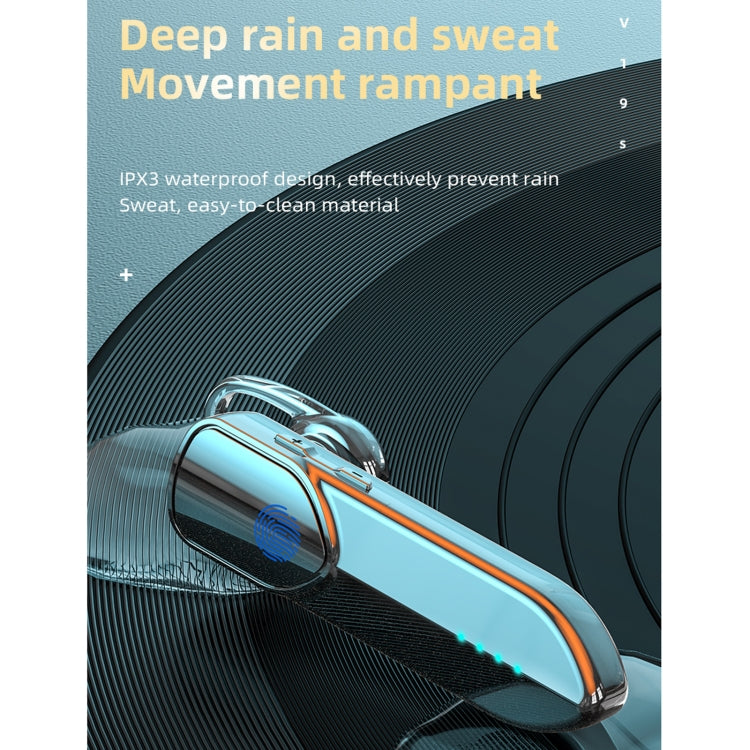 V19S Bluetooth 5.0 Business Style Fingerprint Touch Bluetooth Earphone(Pink)