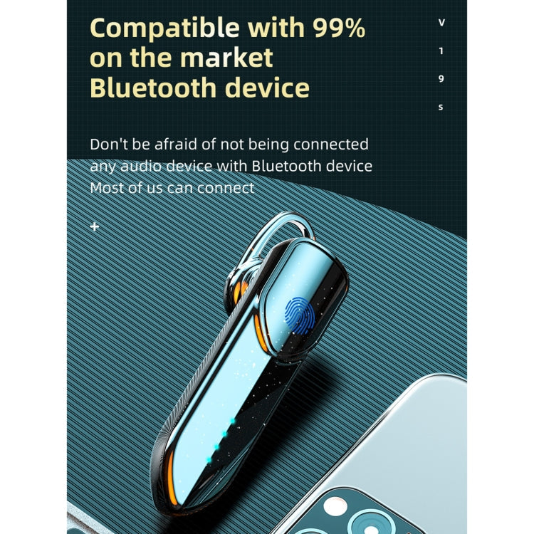 V19S Bluetooth 5.0 Business Style Fingerprint Touch Bluetooth Earphone(Pink)