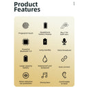 V19S Bluetooth 5.0 Business Style Fingerprint Touch Bluetooth Earphone(Blue)