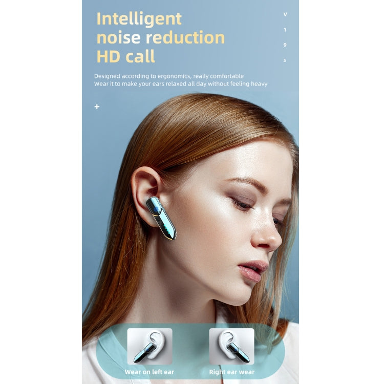 V19S Bluetooth 5.0 Business Style Fingerprint Touch Bluetooth Earphone(Pink)