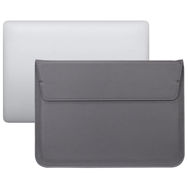 PU Leather Ultra-thin Envelope Bag Laptop Bag for MacBook Air / Pro 13 inch, with Stand Function(Space Gray)