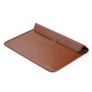 PU Leather Ultra-thin Envelope Bag Laptop Bag for MacBook Air / Pro 13 inch, with Stand Function(Brown)