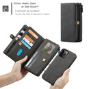 CaseMe 018 Detachable Multi-functional Horizontal Flip Leather Case, with Card Slot & Holder & Zipper Wallet & Photo Frame For iPhone 12 / 12 Pro(Black)